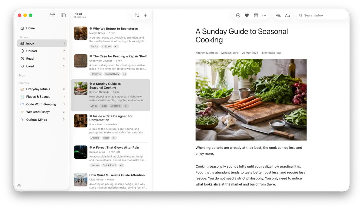 PagePanda reader showing an article in a Mac window.