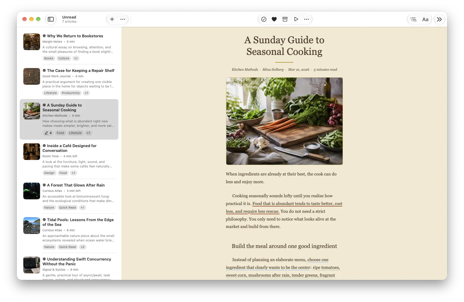 PagePanda Elegant reader on Mac, showing a saved article.